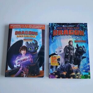 How to Train Your Dragon 2 DVD Lot The Hidden World + Dragons Race To The‎ Edge